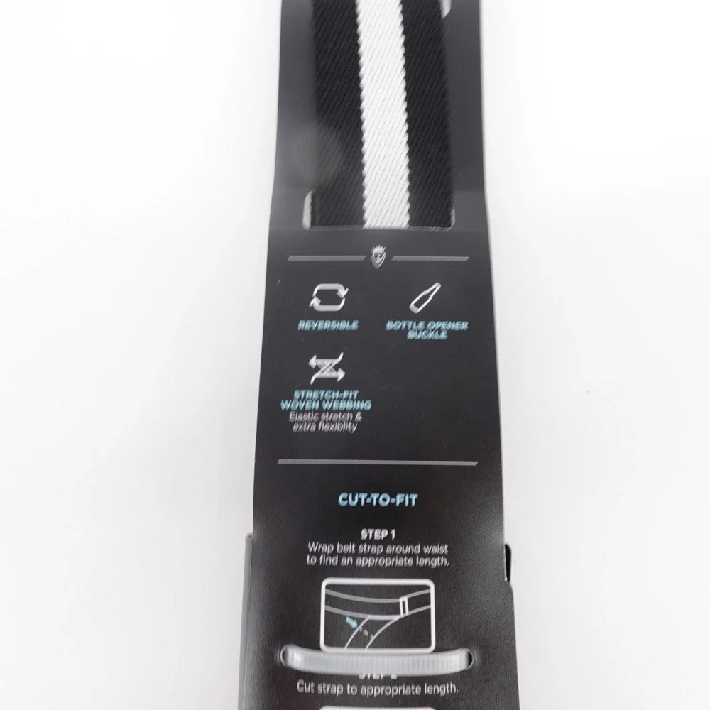 Walter Hagen Mens Perfect 11 Reversible Stretch Golf Belt Black White 11HW030001